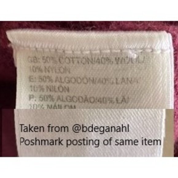 THE NORTH FACE Sweater 4 Button Turtleneck Cotton Wool Blend Plum Women's XS - Picture 10 of 16